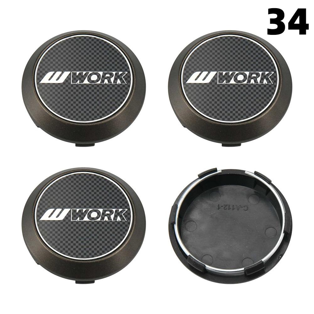 4PCS New 64MM OD / 60MM ID Cap For Rims WORK EMOTION EQUIP MEISTER VS Logo Wheel Center Cap Sport Car Wheel Cover Hub caps