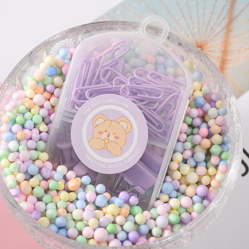 Набор для офисного переплета 3 в 1: цветная скрепка, кнопка и гвоздь I-Nail