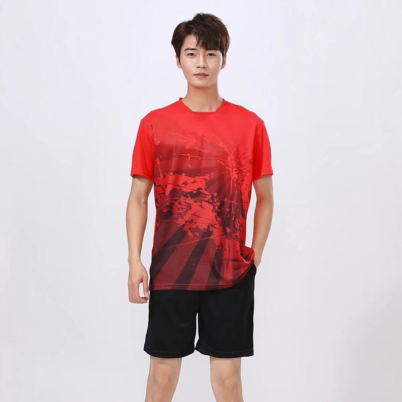 Men Women Badminton Set Quick Dry Breathable Short Sleeve Shirt Shorts Table Tennis Running
