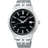 Seiko Selection SCVE061 Мужские механические автоматические часы Черный циферблат Нержавеющая сталь Календарь даты