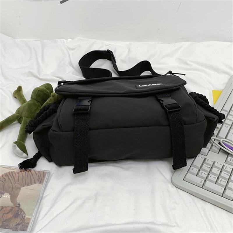 Молодежная мода нейлоновые сумки через плечо для женщин сумки на ремне большая вместимость однотонная холщовая сумка-мессенджер для девочек школьные сумки