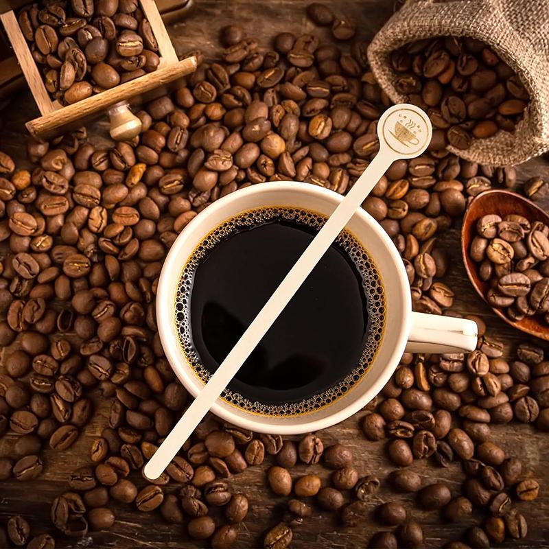 20/100Pcs Coffee Stirrers, 5.9-Inch Wooden Stir Sticks With Round Ends, Disposable Stirring Sticks For Cocktails Milk Tea