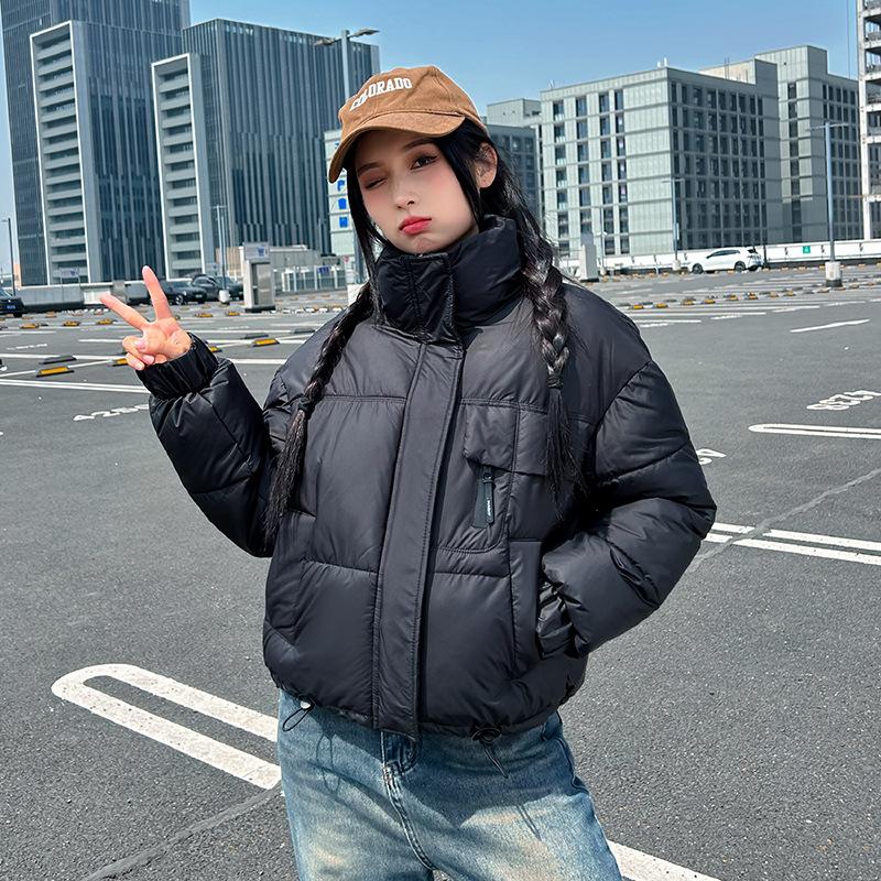 New Cotton-padded Clothes Women's Winter Short Loose Thickened Small Stand-up Collar Jacket Trendy Fashion Cotton-padded Jacket