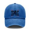 [Vintage Baseball Cap] Gulf Of AMERICA Est. 2025 Print Adjustable Hat Unisex Washed Look Curved Brim Casual Outdoor Sports Daily Wear For Travel