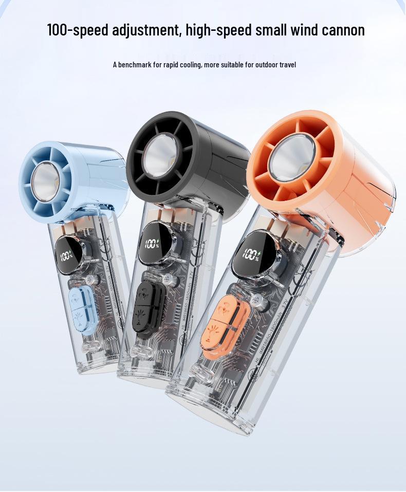 New High-Speed Turbo Mini USB Fan: Silent, Powerful, Long-Lasting, 100-Speed Handheld Cooler