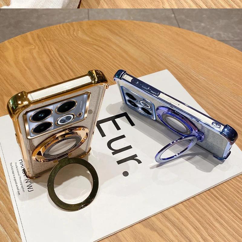 Luxury Shockproof Magnetic Bracket for Magsafe Case for Infinix Smart 9 8 7 Plus Smart9 Hot 50i 50 I Hot50i With Holder Cover