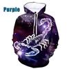 Cool Fashion 3D Printed Hoodie Animal Scorpion Men's Personality Sweatshirt Men Hooded Pullover Sweatshirts