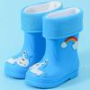 Rainbow Horse Toddler Rain Boots with Warm Fleece Lining and Drawstring - Perfect for Kindergarten Kids