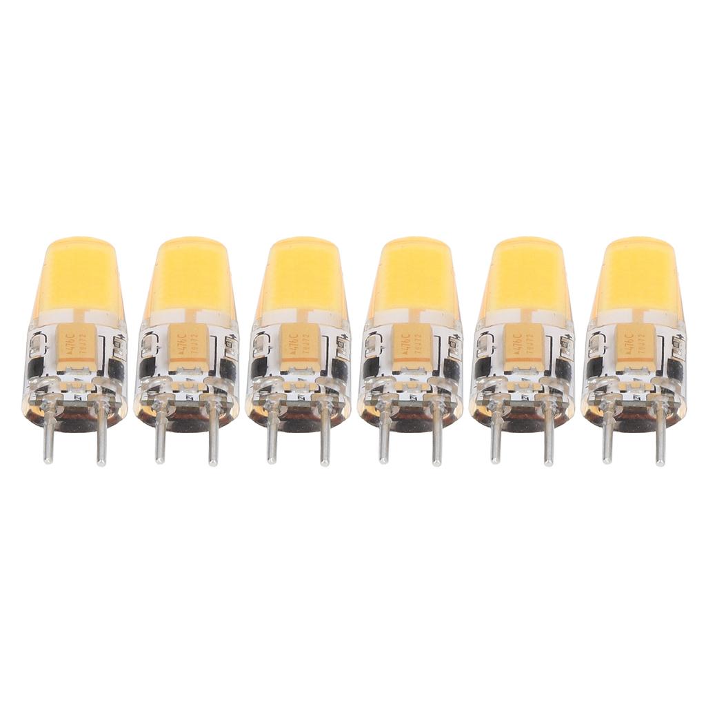 6PCS GY6.35 Bulb 5W AC DC12V COB Light Bulb Energy Saving Silicone Ceiling Lamp Bulb for Living Room