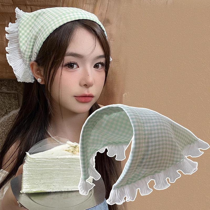 Корейский Ins кружевной шарф для волос повязка для женщин ретро треугольный обруч для волос повязка на голову платок повязка на голову французская дорожная повязка на голову
