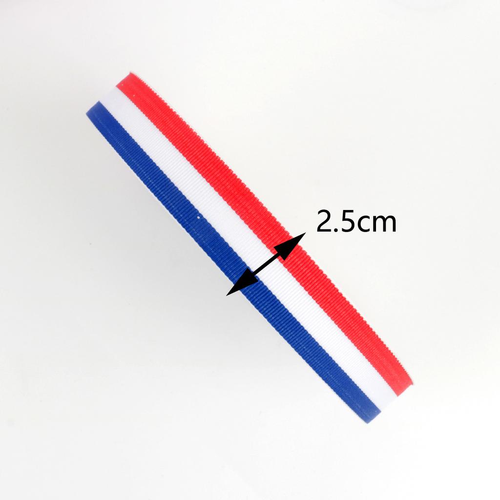 Лента красного, белого и синего цвета своими руками. Трехцветная цветная лента для бутонов. Темно-синяя лента ручной работы.