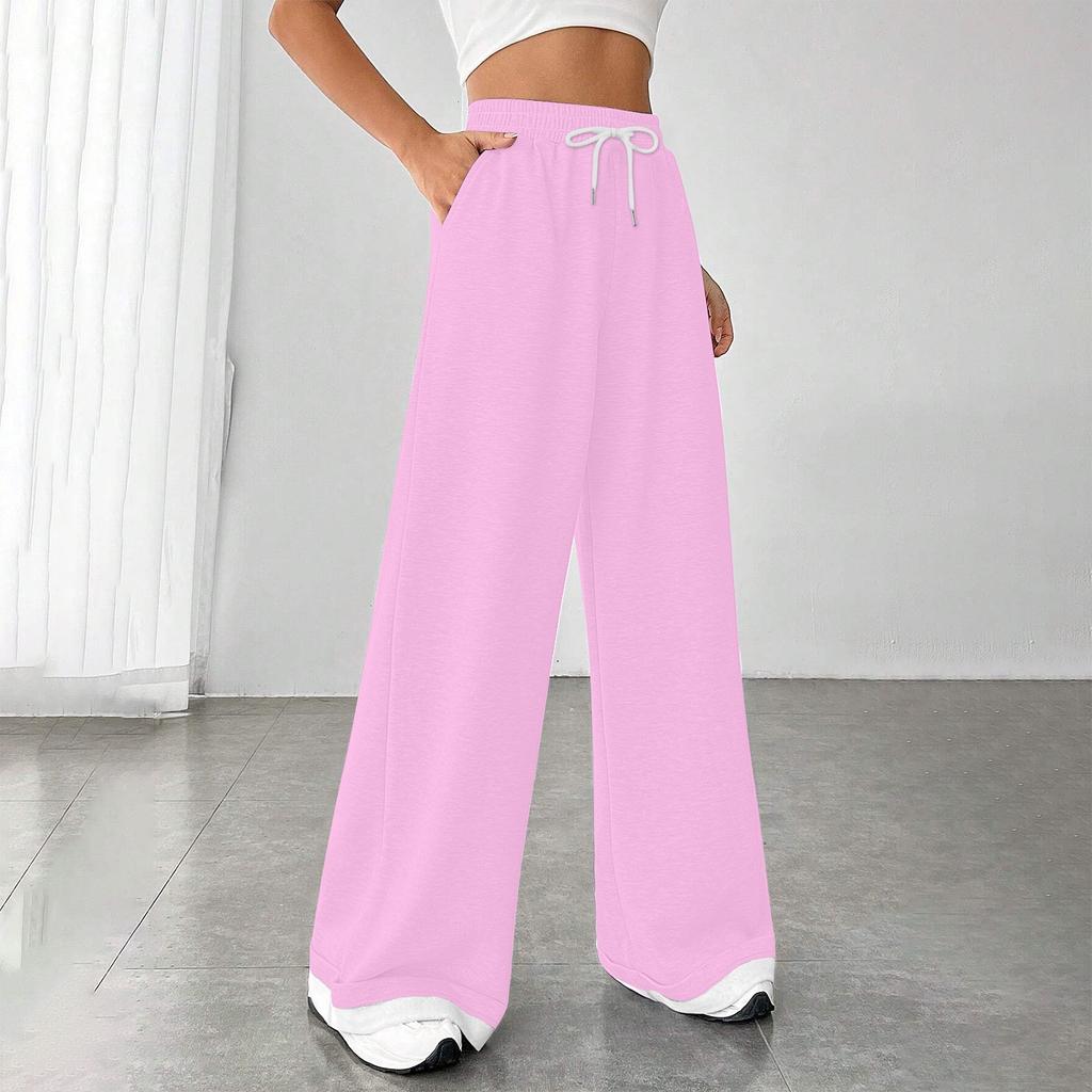 Женские модные свободные повседневные спортивные брюки с завязками и закрытой талией, однотонные повседневные брюки