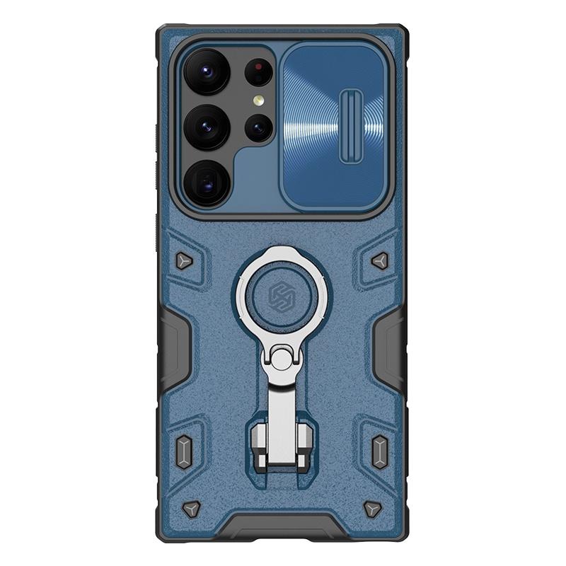 NILLKIN Чехол CamShield Armor Pro для Samsung Galaxy S23 Ultra, чехол для телефона с кольцом-держателем, слайдер для камеры, тяжелая защита, противоударная задняя крышка