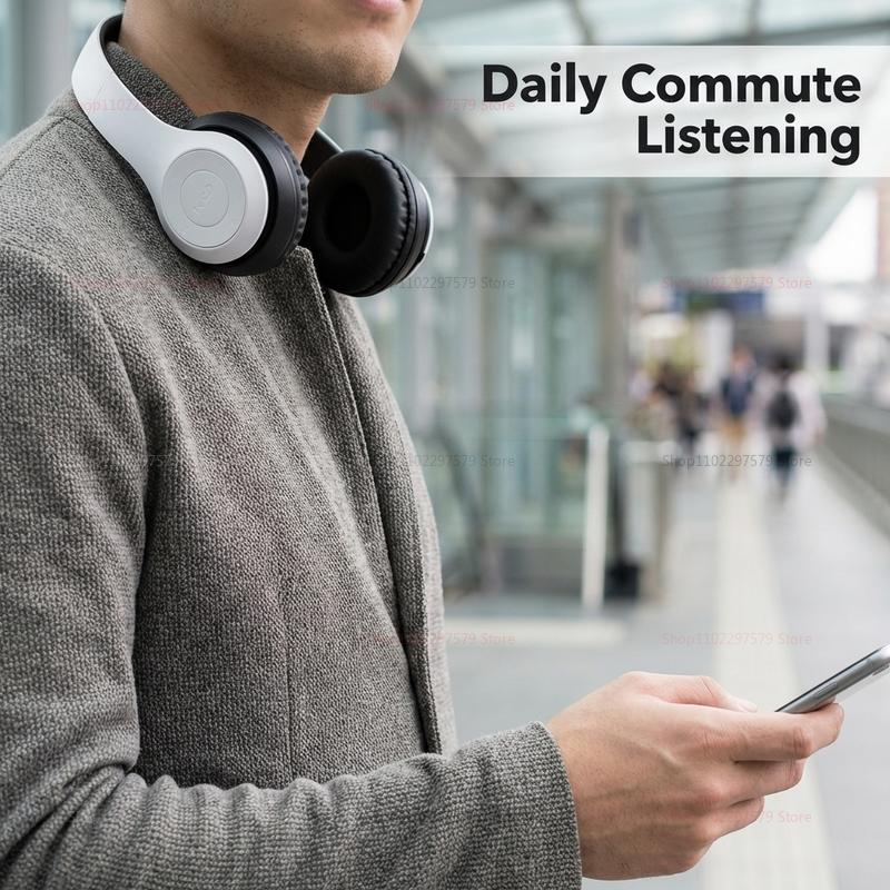 Беспроводные Bluetooth-наушники накладные P47 Складные с басами Спортивные наушники Универсальные для мобильного телефона Компьютера ПК Игр Бега Тренажерного зала