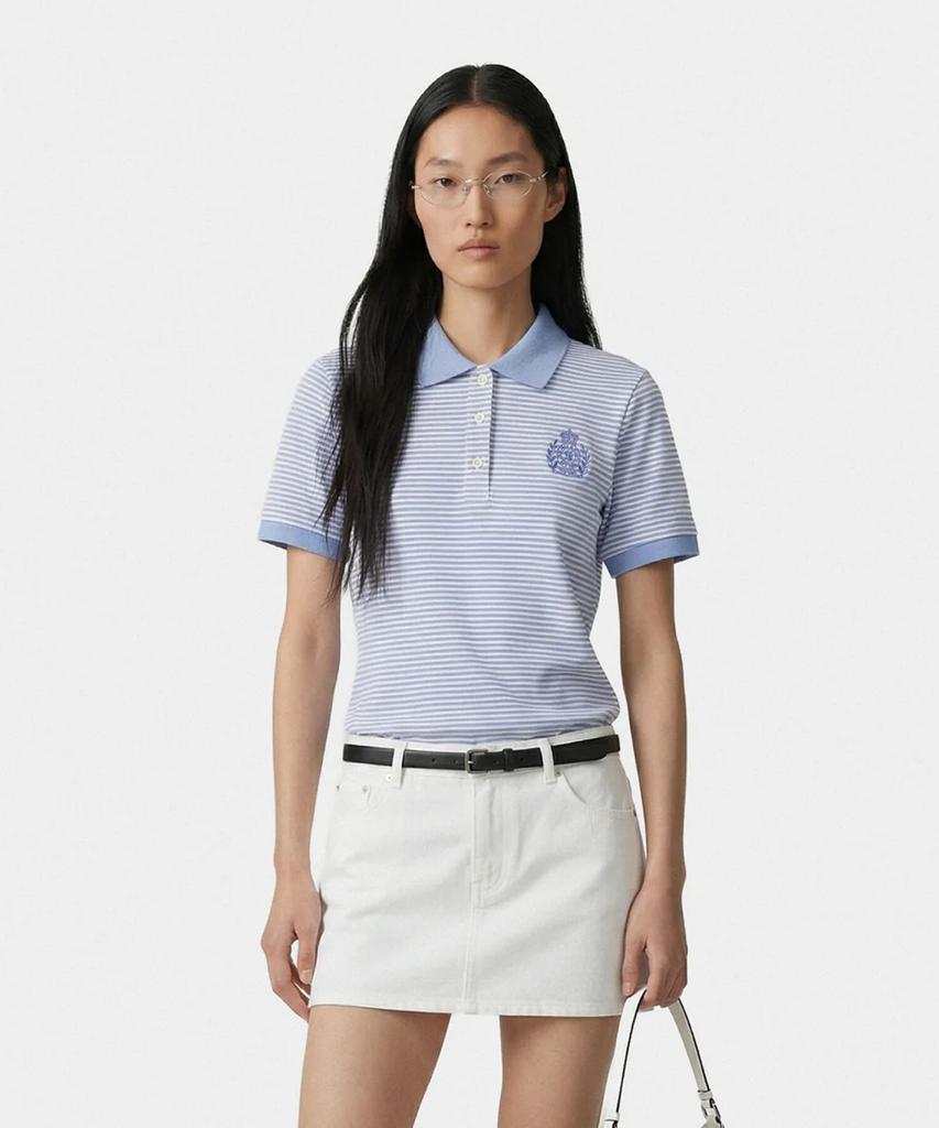 SPORTY&RICH Ny Crest Prep Polo Shirt Periwinkle R265Aw2004
