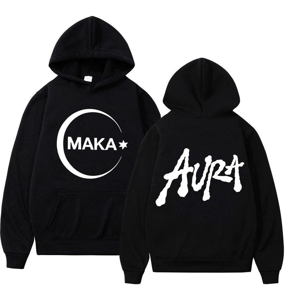 Rapper Maka Aura 2025 Tour Album Merch Vintage Hoodie Men Autumn Winter Fleece Streetwear Tops