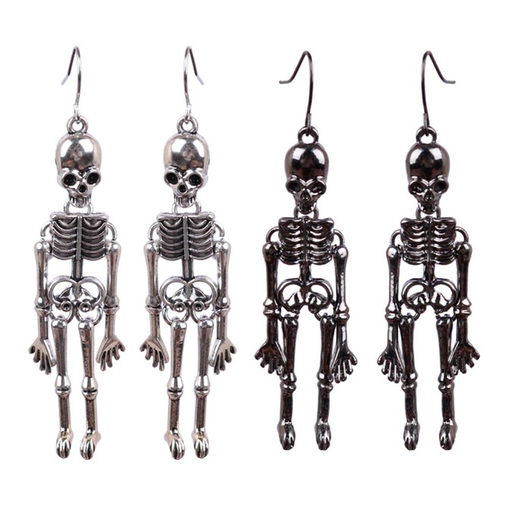 Серьги-подвески в виде скелета на Хэллоуин для женщин, винтажные, забавные, готические, готические, украшения, череп J S6V5