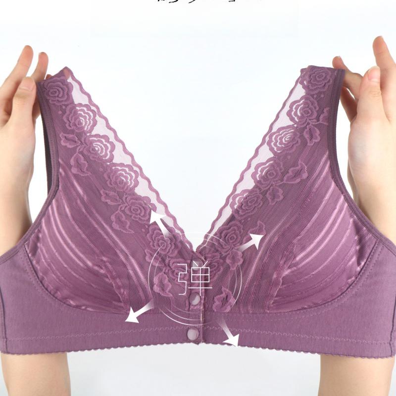 Кружевной бюстгальтер без косточек для женщин среднего и пожилого возраста с широкими бретелями, размер плюс