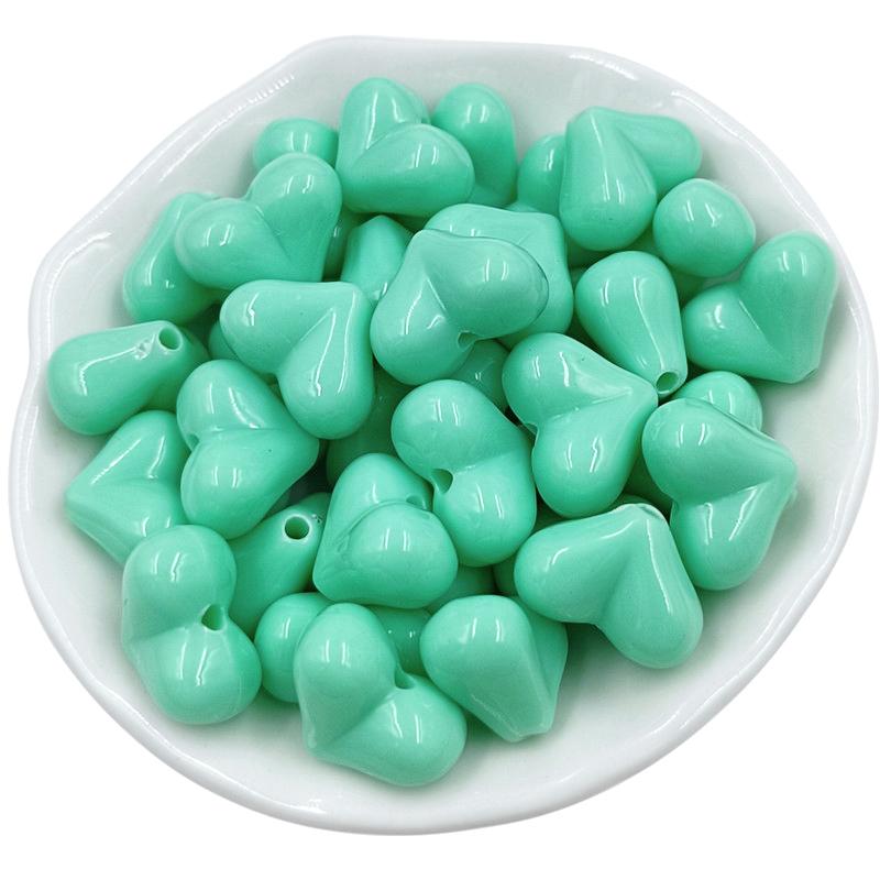 Ювелирные аксессуары цвета макарон, средние бусины в виде сердца, ожерелье, изготовление модных украшений «сделай сам», персиковый браслет, 20 шт., кремовый браслет