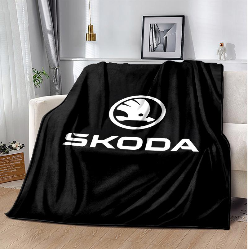 Skoda Flannel Blanket Soft Warm All-Season Throw, Design for Camping, Car Travel, Hiking Sofa, Bed, Office Perfect Gift for Parties