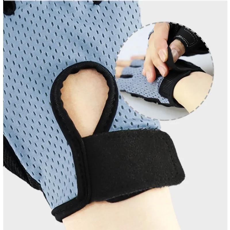 Sport Gloves Breathable Anti-Slip Cycling Fingerless Gloves Gym Training Fitness Ice Silk Gloves Men Women Weightlifting Gloves