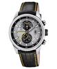 Timeless Chronograph Leather Strap Grey Dial Quartz F20695-4 100M Men's Watch