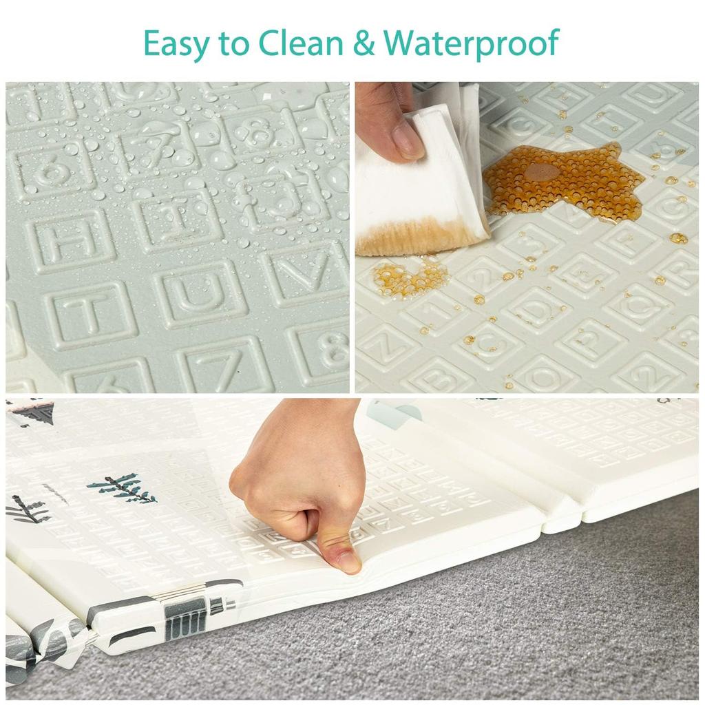 FLAGAV детский игровой коврик очень большой складной детский игровой коврик водонепроницаемый двухсторонний игровой коврик портативный детский игровой коврик для малышей нетоксичный нескользящий детский,