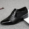 Men Shoes Luxury Brand Man Pointed Toe Dress Shoes Mens Patent Leather Black Wedding Party Shoes Lace Up Oxford Formal Shoes