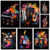 Classic Fashion Instruments Piano Guitar Music Festival Poster Canvas Paintings Wall Art Pictures Music Studio Home Decor