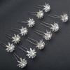 12pcs Delicate Fashion Bridal Headpiece U-Shaped Pin Pearl Flower Hairpin Women Hair Fork Coiled Hair Accessory Hairpin