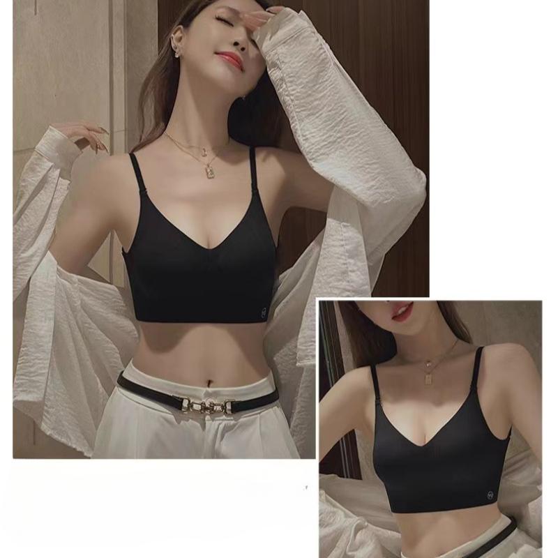 Sexy Large Backless U-shaped Beautiful Back Sling Underwear Women's Thin Section Seamless Small Chest Gathered Strapless Bra