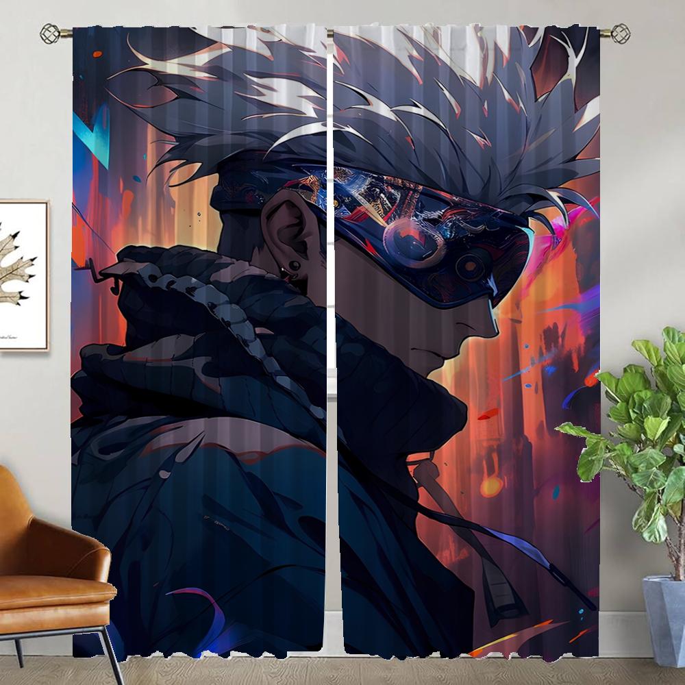 Gojo Satoru Современные Шторы Для Гостиной 2 Части Затемняющие Шторы Домашний Интерьер Шторы Для Камеры Украшения Хэллоуина Оттенки