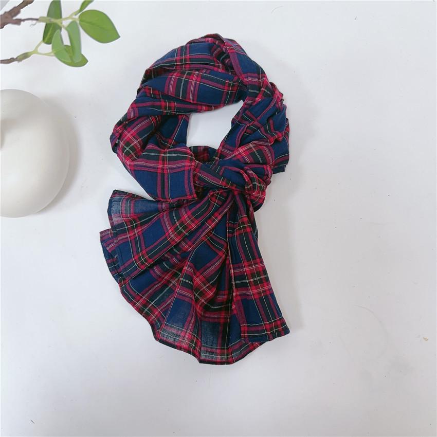 Клетчатый шарф из чистого хлопка, окрашенный в пряже, в более чем 20 цветах