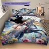 3pcs Fantasy Unicorn Fairy Bedding Set - Includes One Quilt Cover and Two Pillowcases (No Core) - Anime Cartoon Design, Perfect for Bedroom and Guest