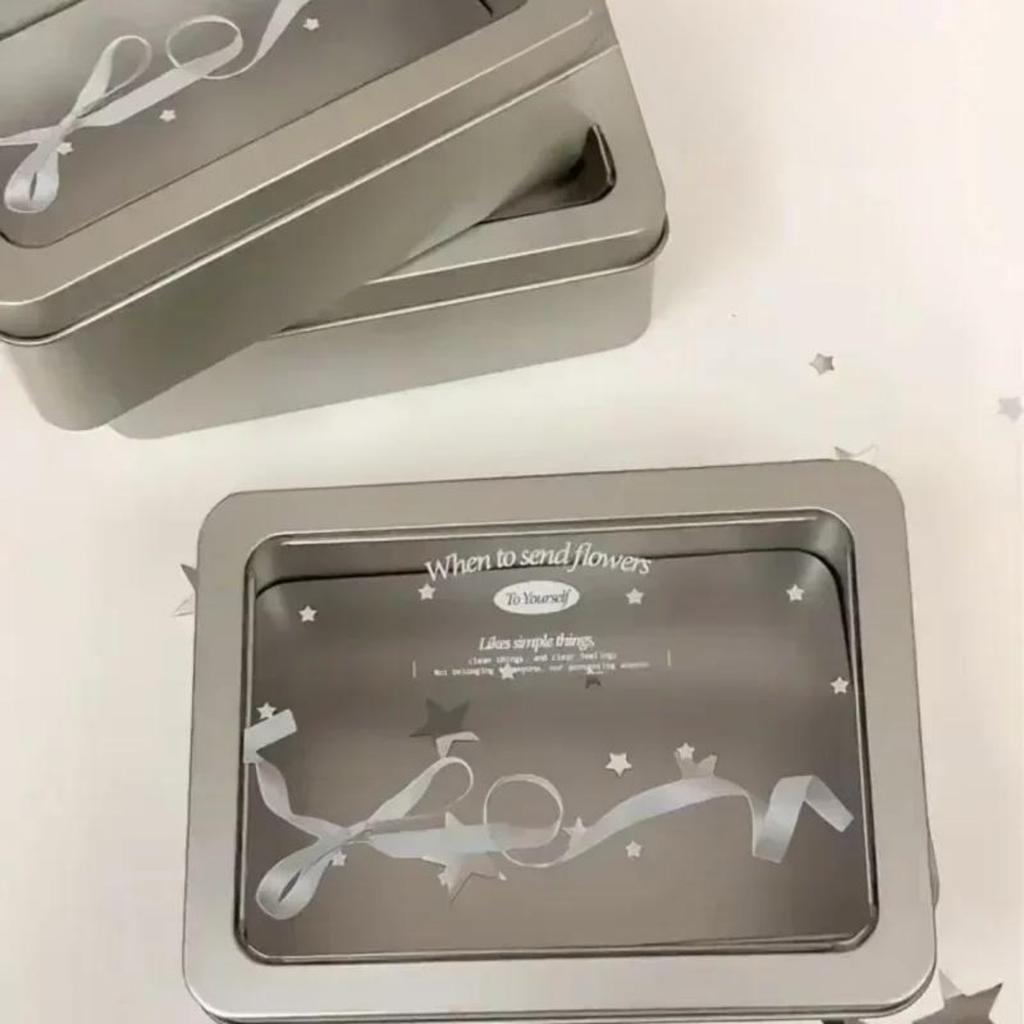 1 шт. креативный дизайн Kpop фотокарточка органайзер серебристый цвет бант канцелярские принадлежности настольный держатель портативный мини-коробка для хранения вещей