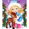 DIY Алмазная вышивка Девушка и олень Полный круглый алмаз картина вышивка крестом