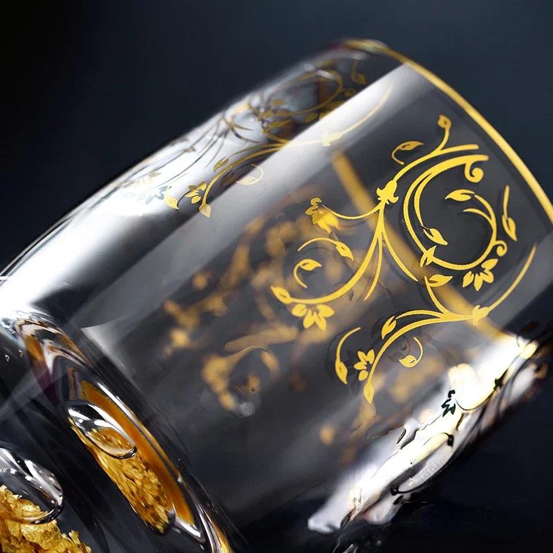 Изготовленные вручную японские стеклянные чашки из синего безсвинцового хрусталя из Пномпеня, простые стеклянные чашки для напитков и сока