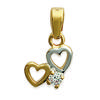 [E0233] - Gold Plated Pendant 'Love Love' Silver Plated - 8x10 Mm
