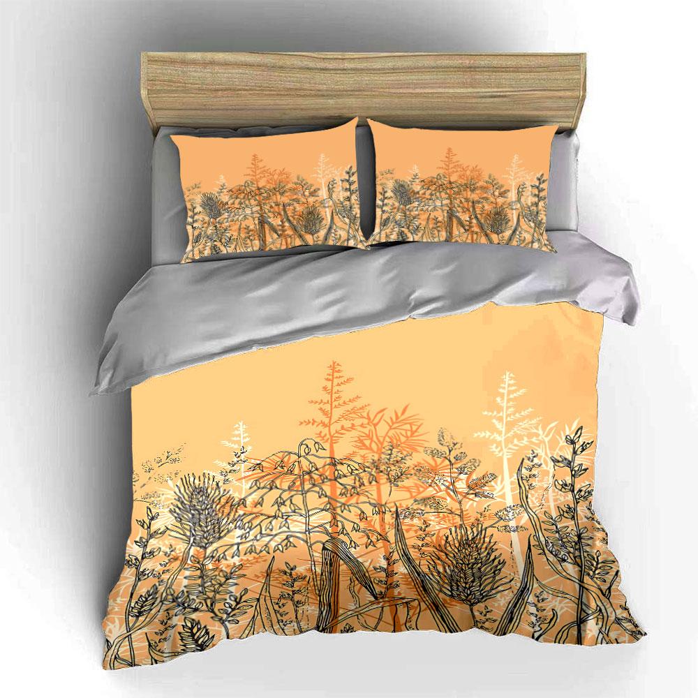 Botanical plants and foliage. Bedding sets Duvet cover sets Duvet covers Pillowcases(1 * Duvet Cover 2 * Pillowcases without duvet insert)