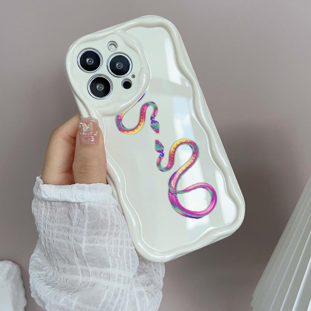 N73 Мягкие волнистые чехлы для телефонов со змеиным дизайном из черного золота для Samsung A54 A34 A13 A14 S23 S24 Ultra Xiaomi Redmi Note13 Realme Infinix, защитный бампер