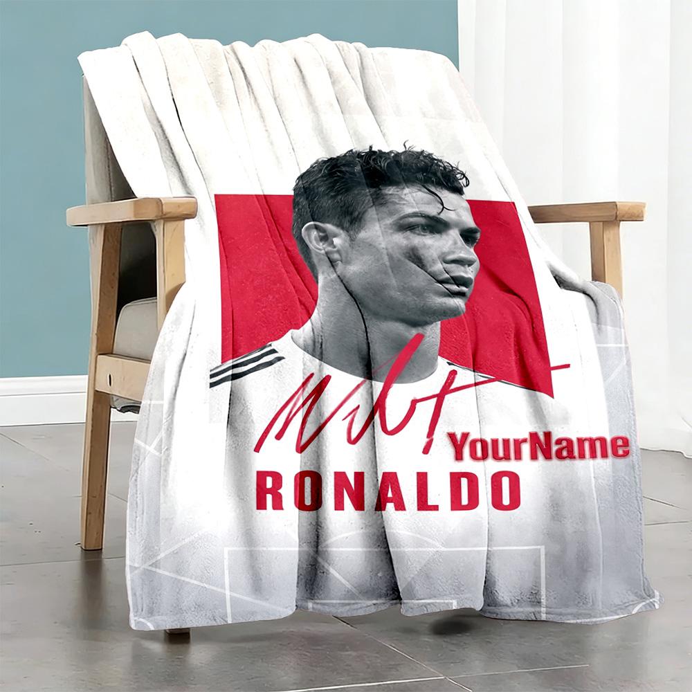 Cristiano Ronaldo 199 Customize Text Blanket Cozy Customizable Blanket Ultra-Soft Great for Sofa Picnics Bedding Livingroom for All Occasions