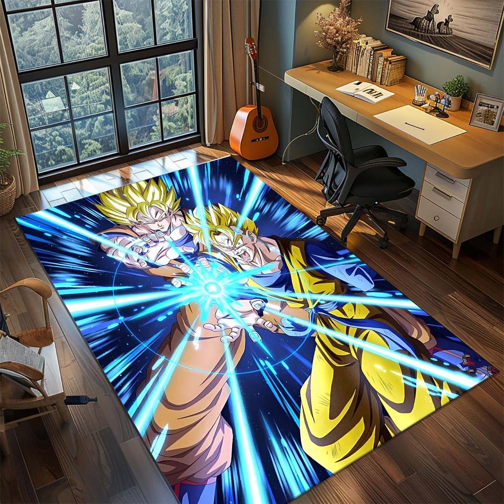 Dragon Ball Goku Anime Rug Carpet Large Area Rug Non Slip Washable Floor Mat Gamer Room Bedroom Home Decor