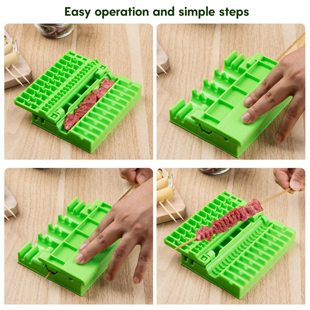 Barbecue Skewer Maker for Outdoor Cooking Quick Portable Meat Skewer Box Easy Skewer Tools Meat Kebab Maker Kitchen