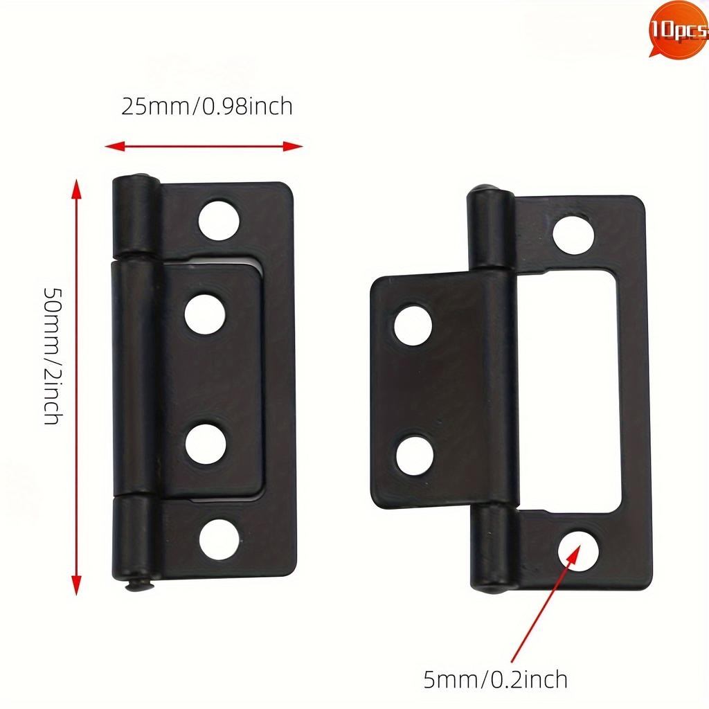 10PCS Heavy Duty Non Mortise Hinges 2''x0.91'', Rustproof Cabinet Hinges w/Screws for Furniture Door Wardrobe (Easy Install)