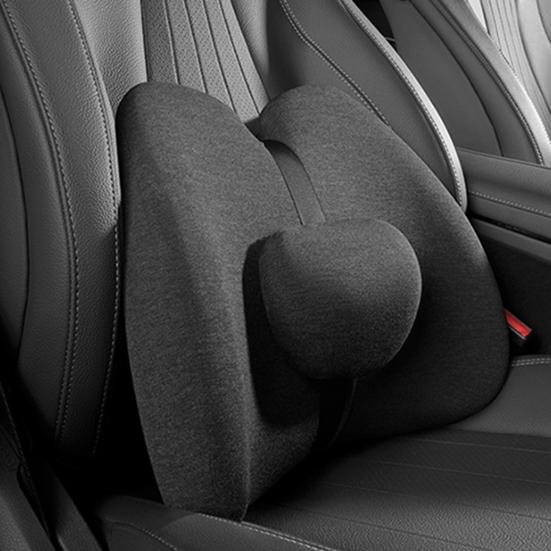 Lumbar Support Pillow Car Waist Cushion Ergonomic Design Soft Breathable Lower Back Support Pillow Memory Foam Seat Cushion