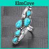 Waterdrop Radiant Turquoise Ring Vintage Sparkling Oval Cut Timeless Silvery Finish Ideal Birthday Engagement Gift Fashionable Party Band For Her