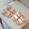 Toddlers Girls Sandals Little Kids Beach Shoes 2024 Summer Brand New Children Flat Sandals Sweet Princess with Bowtie Open Toes