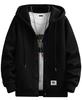 Long Brushed Large Size [ODFMCE] Men's Parka, Autumn/Winter, Sleeve, Stylish, Lining, Thick, Casual, Loose, Hooded, Plain, (JP, Alphabet, 2XL, Black)