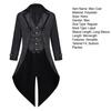 Men Tuxedo Gothic Style Slim Fit Tuxedo Jacket Lapel Long-Sleeved Suit Coat Retro Design Punk Mid-length Overcoat