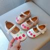 Toddlers Girls Casual Shoes Floral Kids Leather Shoes with Pearls Beading Princess Sweet 2025 Brand New Embroidery Flowers Flats